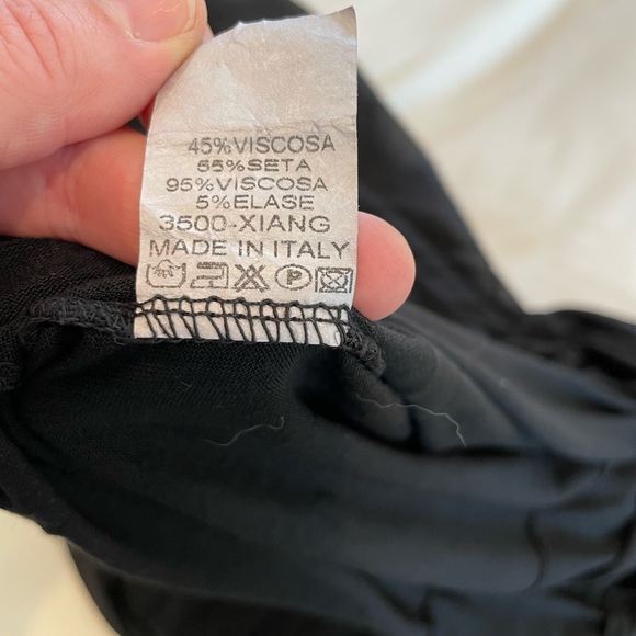 Made in Italy Lavender Bird Black Dress - Picture 7 of 7